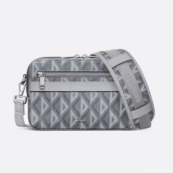 Dior Safari Motif Canvas Grey Diamond Messenger CD 0509 Luxury